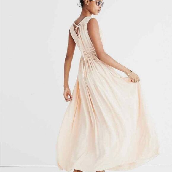 Madewell Peach Pink Magnolia Tie Back Maxi Dress Size XXS - Picture 1 of 8